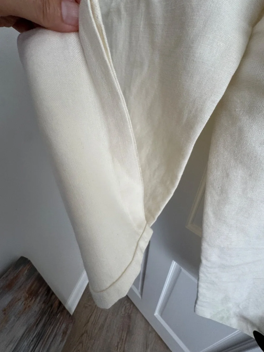 Dockers Premium Men's Off-White Linen Cotton Relaxed Fit Flat Front Pants 38x32
